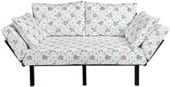 Ambesonne Striped Futon Couch, Retro Wavy Leaf Lines With Digital Effects Unusual Repeating Fresh Floral Essence Print, Daybed With Metal Frame Upholstered Sofa For Living Dorm, Loveseat, Green -Songmics Furniture Shop 51Brhl6CIYL. AC
