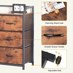 KATHY&BOB 6 Drawer Dresser, Chest Of Drawers Clothes Organizer With Wood Top And Pull Handle, Dresser For Bedroom, Living Room, Hallway -Songmics Furniture Shop 51Bt7bhntYL