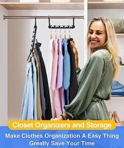 AMKUFO Closet-Organizers-and-Storage - 18 Pack-Hangers-Space-Saving-for-Clothes-Closet-Organizer-System, Dorm-Room-Essentials-for-College-Students-Girls, Hanger-Organizer For Apartment Wardrobe -Songmics Furniture Shop 51Bw7ZgFZ4L