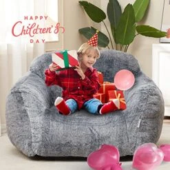 Homguava Giant Bean Bag Chair Sofa High-Density Foam Filled Sofa Chair Large Lazy BeanBag Sofa With Armrests For Living Room, Bedroom (Grey) -Songmics Furniture Shop 51C6d3i4cVL