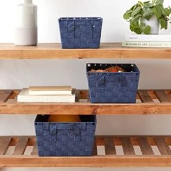 Whitmor Woven Strap Storage Baskets S/3-Navy, Navy, 3 Count -Songmics Furniture Shop 51C6t8VBmBL