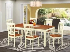 EAST WEST FURNITURE 9 PC Dining Room Set-Dining Table With 8 Wooden Dining Chairs -Songmics Furniture Shop 51C85K5BYqL. AC