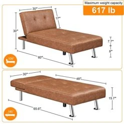 Yaheetech Faux Leather Sectional Sofa Couch Sectional Living Room Furniture Set Convertible Futon Sofa Beds With Chaise Lounge, Brown -Songmics Furniture Shop 51CCtlMSJGL