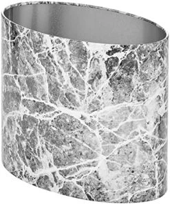 MDesign Stainless Steel Metal Oval Trash Can, Small 2.09 Gallon Wastebasket, Garbage Basket Bin For Bathroom, Bedroom, Kitchen, Or Home Office, Holds Waste And Recycle, Mirri Collection, Brushed -Songmics Furniture Shop 51CF4FehT7L. AC