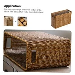 Magazine Newspaper Basket Woven Storage Baskets Storage Baskets For Storage Boxes For Clothes Wicker Storage Box Woven Magazine Holder Vanity Tray Desktop Organizer Table -Songmics Furniture Shop 51CMw84sYgL