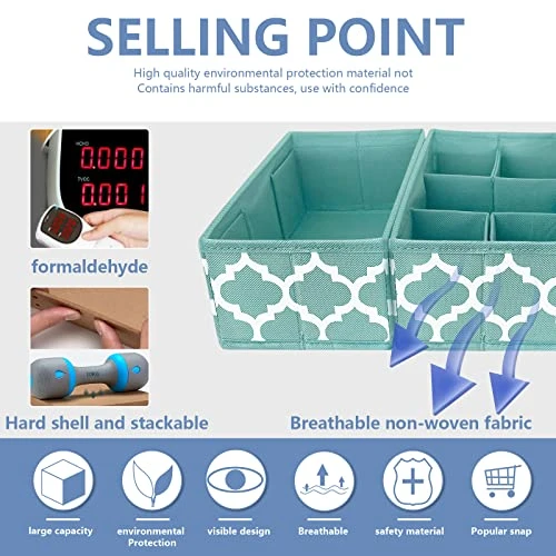 Homyfort Cosmetic Storage Basket Makeup Organizer, Multifunction DIY Adjustable Brush Holder Organizer Box Bins For Vanity, Bathroom Counter Or Dresser, Set Of 3 Blue 5 Homyfort Cosmetic Storage Basket Makeup Organizer, Multifunction DIY Adjustable Brush Holder Organizer Box Bins For Vanity, Bathroom Counter Or Dresser, Set Of 3 Blue - Image 5