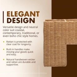 KOUBOO Wicker Step Basket, Natural, Wicker Basket, Staircase Basket, Organizer, Wood Stairs, Carpet Stairs, Compact, Stair Decor -Songmics Furniture Shop 51CQ3SUG3NL