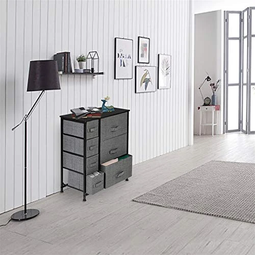 VALUX Box Dresser Storage Tower, Closet Dressers With 7 Drawers, Vertical Storage Dressers For Bedroom, Entryway - Sturdy Steel Frame, Wood Top, Easy Pull Fabric Bin (Grey) 1 VALUX Box Dresser Storage Tower, Closet Dressers With 7 Drawers, Vertical Storage Dressers For Bedroom, Entryway - Sturdy Steel Frame, Wood Top, Easy Pull Fabric Bin (Grey)