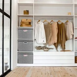 Lukeline 17x13x13 Large Storage Bins With Lids (2-Pack) Closet Organizers Foldable Linen Fabric Storage Boxes For Living Room, Bedroom, Nursery, Closet, Dormitory Or Office -Songmics Furniture Shop 51CRJCmdFdL