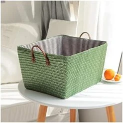 ZHYLing Handmade Basket Basket Fabric Laundry Bag Storage Bag Snacks Books Sundries Container Household Goods Storage Box Rattan Rattan Storage Rattan (Color : Multi) -Songmics Furniture Shop 51CRaVNsLCS. AC