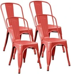 JUMMICO Metal Dining Chair Stackable Indoor-Outdoor Industrial Vintage Chairs Bistro Kitchen Cafe Side Chairs With Back Set Of 4 (Black) 17 JUMMICO Metal Dining Chair Stackable Indoor-Outdoor Industrial Vintage Chairs Bistro Kitchen Cafe Side Chairs With Back Set Of 4 (Black) -Songmics Furniture Shop 51CbTl61DRL. AC