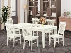 East West Furniture Dining Table Set, 9-Piece, ALGWE9-LWH-W -Songmics Furniture Shop 51Cbx1XtygL. AC