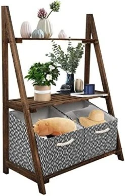 ECOMEX Small Ladder Shelf, 3-Tier Ladder Bookshelf With 2 Baskets, Wood Rustic Ladder Bookshelf, Freestanding Storage Organizer Rack,Storage Rack Shelves Plant Stand For Home, 2PCS, Brown 15 ECOMEX Small Ladder Shelf, 3-Tier Ladder Bookshelf With 2 Baskets, Wood Rustic Ladder Bookshelf, Freestanding Storage Organizer Rack,Storage Rack Shelves Plant Stand For Home, 2PCS, Brown -Songmics Furniture Shop 51CuKQpqtfL. AC 1
