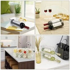 TIMIEEYA Wine Bottle Holder - 8PCS Stackable Acrylic Wine Rack Countertop, Wine & Water Bottle Organizer Wine Holder Stand For Kitchen Countertops, Table Top, Pantry, Fridge, Bars, Clear 9 TIMIEEYA Wine Bottle Holder - 8PCS Stackable Acrylic Wine Rack Countertop, Wine & Water Bottle Organizer Wine Holder Stand For Kitchen Countertops, Table Top, Pantry, Fridge, Bars, Clear -Songmics Furniture Shop 51CwmFgDGjL