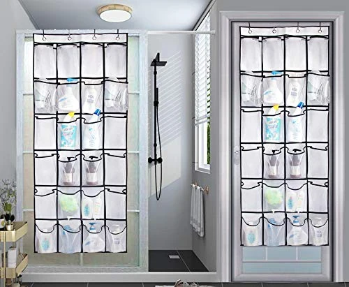 KIMBORA 2 Pack Over The Door Shoe Organizer 24 Large Mesh Pockets Hanging Shoe Holder Rack For Closet (white) 2 KIMBORA 2 Pack Over The Door Shoe Organizer 24 Large Mesh Pockets Hanging Shoe Holder Rack For Closet (white) - Image 2