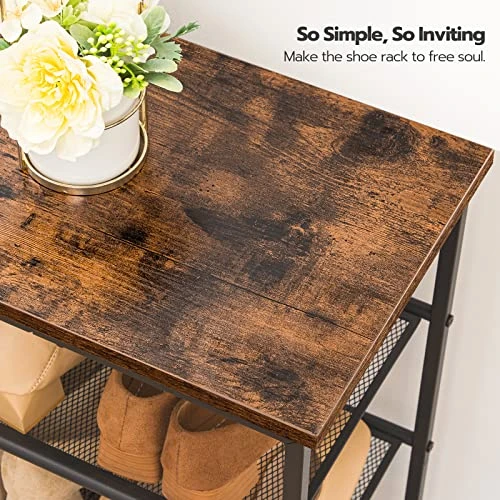 HOOBRO Shoe Rack, 5-Tier Shoe Storage Unit, Shoe Organizer Shelf For 16-20 Pairs, Saving Space, Durable And Stable, For Entryway, Hallway, Closet, Dorm Room, Industrial, Rustic Brown BF58XJ01 5 HOOBRO Shoe Rack, 5-Tier Shoe Storage Unit, Shoe Organizer Shelf For 16-20 Pairs, Saving Space, Durable And Stable, For Entryway, Hallway, Closet, Dorm Room, Industrial, Rustic Brown BF58XJ01 - Image 5