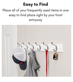 BIRDROCK HOME Hook Coat And Hat Rack - 2 Pack - 6 Hooks - 27 Inches - Wall Mount - Decorative Home Storage - Entryway Foyer Hallway Bathroom Bedroom Rail - Satin Nickel Hooks - White Pine Bathroom -Songmics Furniture Shop 51DBhyh3ScL
