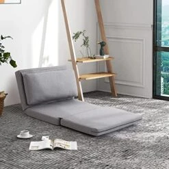 GENERIC Convertible Futon Sofa Bed 4 In 1 Multi-Function Single Floor Sleeper Chair With Adjustable Backrest For Living Apartment Dorm Grey Modern Contemporary Solid Fabric 6 GENERIC Convertible Futon Sofa Bed 4 In 1 Multi-Function Single Floor Sleeper Chair With Adjustable Backrest For Living Apartment Dorm Grey Modern Contemporary Solid Fabric -Songmics Furniture Shop 51DF81RSHFL