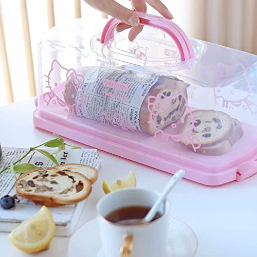 CHEFMADE Hello Kitty Portable Bread Box With Handle, 13 Inch Loaf Cake Storage Container Box For Storing Banana Bread, Pumpkin Bread (Pink) 6 CHEFMADE Hello Kitty Portable Bread Box With Handle, 13 Inch Loaf Cake Storage Container Box For Storing Banana Bread, Pumpkin Bread (Pink) - Image 6