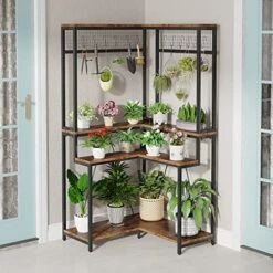 Tribesigns Corner Baker’s Rack For Kitchen, Kitchen Storage Rack With 15 Hanging Hooks, And 8 Shelves, Multipurpose Microwave Stand Spice Organizer, Coffee Bar Station Utility Organization Shelf 12 Tribesigns Corner Baker’s Rack For Kitchen, Kitchen Storage Rack With 15 Hanging Hooks, And 8 Shelves, Multipurpose Microwave Stand Spice Organizer, Coffee Bar Station Utility Organization Shelf -Songmics Furniture Shop 51DJgabEmQL