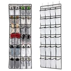 SAVERHO Hanging Shoe Organizer, Over The Door Shoe Organizer With 24 Mesh Large Pockets Door Shoe Rack For Men Women Kids Hanging Door Shoe Holder Size:58x21 Inch (White-2pack) -Songmics Furniture Shop 51DKoCh1m7L