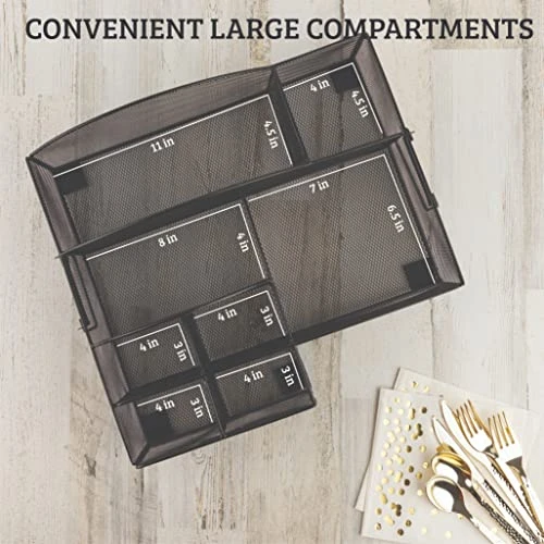 ELTOW Countertop Silverware Caddy W/Handle, 8 Compartment Paper Plate & Cutlery Caddy For Plates, Bowls, Forks, Spoons, Knives, Napkins, Flatware & Utensil Holder For Party, Picnic, Home, RV - Black 2 ELTOW Countertop Silverware Caddy W/Handle, 8 Compartment Paper Plate & Cutlery Caddy For Plates, Bowls, Forks, Spoons, Knives, Napkins, Flatware & Utensil Holder For Party, Picnic, Home, RV - Black - Image 2