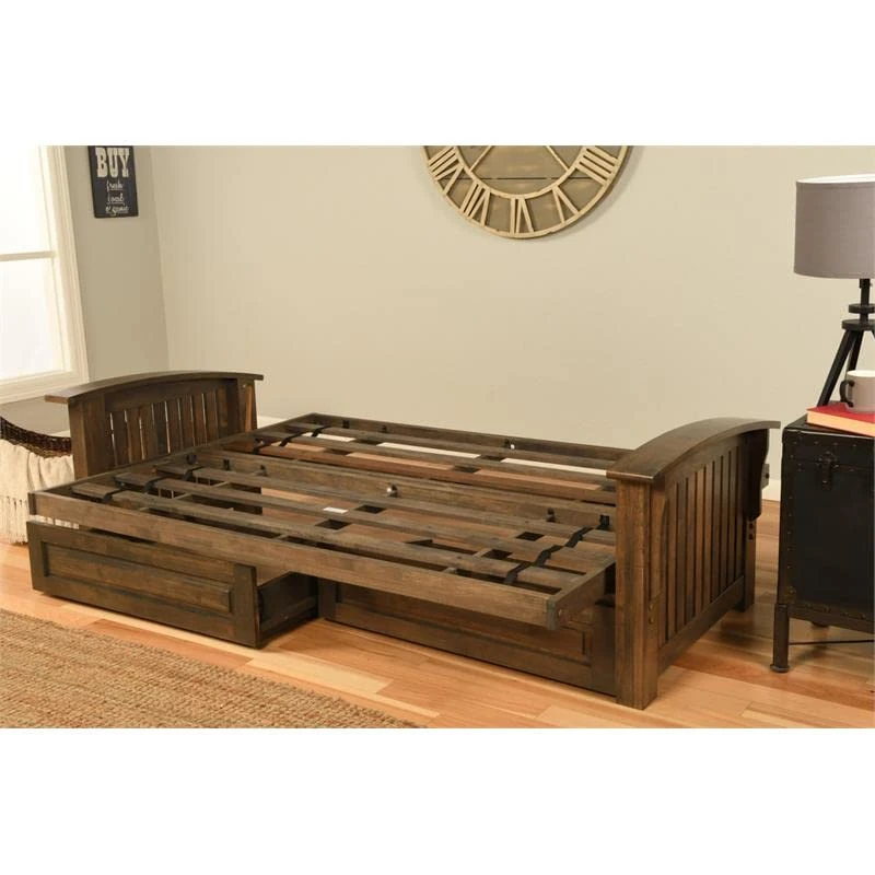 Kodiak Furniture Washington Queen-Size Wood Storage Futon With Gray Mattress 4 Kodiak Furniture Washington Queen-Size Wood Storage Futon With Gray Mattress - Image 4