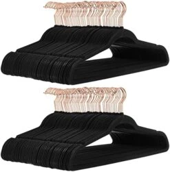Amazon Basics Slim, Velvet, Non-Slip Suit Clothes Hangers, Black/Silver - Pack Of 50 -Songmics Furniture Shop 51DSsdddCAL. AC