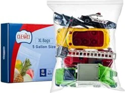 [ 30 COUNT ] Large 3 GALLON Size Disposable Food Storage Bags - Regular Roaster Clear Zipper Top Resealable Bag - 16" X 18", Big & Strong For Clothes, Meat, Packing & Organizing -Songmics Furniture Shop 51DgaM533HL. AC