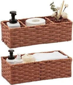 Wicker Baskets For Organizing, Waterproof Bathroom Storage Baskets, Back Of Toilet Paper Storage Baskets Organizer - 2 Pack 12 Wicker Baskets For Organizing, Waterproof Bathroom Storage Baskets, Back Of Toilet Paper Storage Baskets Organizer - 2 Pack -Songmics Furniture Shop 51DqV Nj4L. AC
