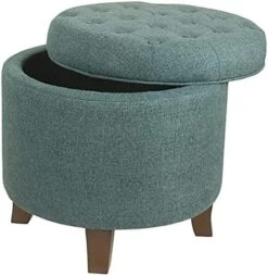 Homepop Home Decor | Upholstered Round Velvet Tufted Foot Rest Ottoman | Ottoman With Storage For Living Room & Bedroom | Decorative Home Furniture, Dark Gray -Songmics Furniture Shop 51DtQd7bBhL. AC