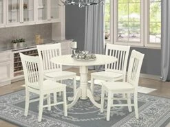 East West Furniture DLNO3-MAH-W Dining Table Set, 3-Piece -Songmics Furniture Shop 51DtweSD0L. AC