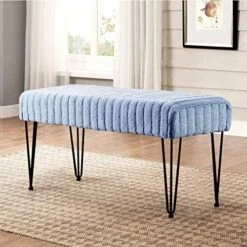 Home Soft Things Super Mink Faux Fur Pink Ottoman Bench, 19" X 13" X 17", Rose Smoke, Living Room Foot Rest Stool Entryway Makeup Bench End Of Bed Bedroom Home Decor Chair For Sitting -Songmics Furniture Shop 51DwZE5zlrL. AC