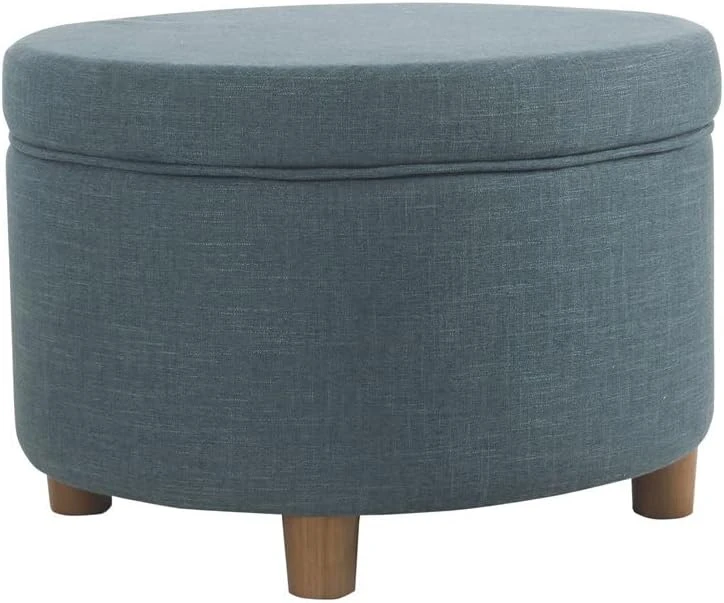 Homepop Home Decor | Upholstered Round Storage Ottoman | Ottoman With Storage For Living Room & Bedroom (Black Geo) 11 Homepop Home Decor | Upholstered Round Storage Ottoman | Ottoman With Storage For Living Room & Bedroom (Black Geo) - Image 11