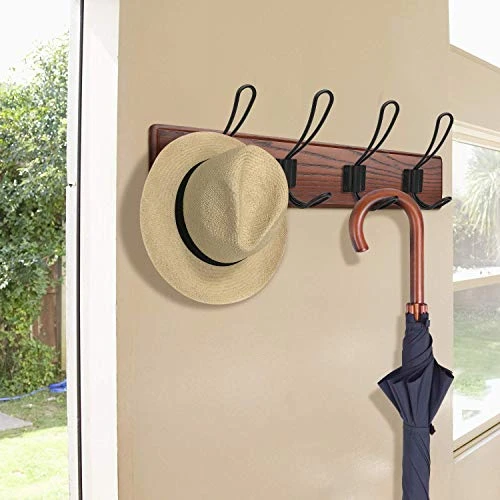 YIHATA Coat Hooks Wall Hooks, Heavy Duty Wall Mounted Black Coat Hooks With Double Prong Hooks, Hanging Hooks For Mudroom Hooks, Backpack Hooks, Hat Hook (14 Pack-A) 2 YIHATA Coat Hooks Wall Hooks, Heavy Duty Wall Mounted Black Coat Hooks With Double Prong Hooks, Hanging Hooks For Mudroom Hooks, Backpack Hooks, Hat Hook (14 Pack-A) - Image 2