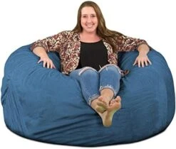 ULTIMATE SACK 5000 (5 Ft.) Bean Bag Chair: Giant Foam-Filled Furniture - Machine Washable Covers, Durable Inner Liner, 100% Virgin Foam. Comfy Bean Bag Chair. (Pink, Fur) -Songmics Furniture Shop 51EH2WV1mfL. AC