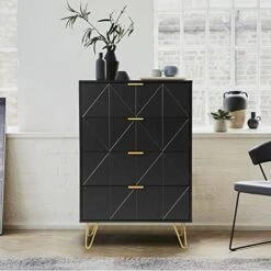 LOUVIXA Dresser For Bedroom, White Dresser, 4 Small Drawer Dresser With Metal Legs -Songmics Furniture Shop 51EHOQ 1 L. AC