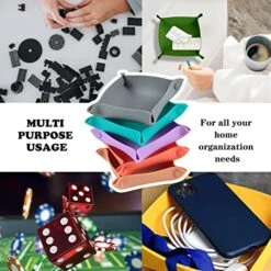 Collapsible Board Game Storage Bowls, Portable Folding Tray Accessory Holds Tabletop Bits, Components, Pieces, Dices For Classic & Modern Gaming, RPG Roleplaying (5-Pack) (Macoron Color) -Songmics Furniture Shop 51ELSgSRFcL