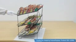 FixtureDisplays® 24" Wide X 14.9" Deep X 23.2" Tall 3-Open-Shelf Wire Rack For Countertop Chips Snack Book Display Organizer Concession Theatre Kitchen Pantry Stand Black 19396-2D -Songmics Furniture Shop 51EMhHbjOaL