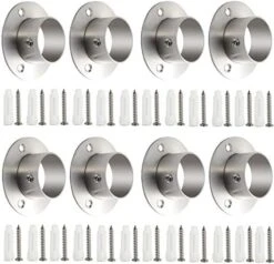 Creatyi 38mm/1-1/2 Inch Heavy Duty Stainless Steel Closet Rod Brackets Closet Shower Rod Bracket Closet Rod Holders Closet Pole Sockets Closet Rod Supports (4 PCS, Silver) -Songmics Furniture Shop 51EP8m9zIyL. AC