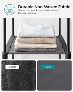 SONGMICS Closet Wardrobe, Portable Closet For Bedroom, Clothes Rail With Non-Woven Fabric Cover, Clothes Storage Organizer, 55.1 X 16.9 X 68.5 Inches, Gray URYG02GY 15 SONGMICS Closet Wardrobe, Portable Closet For Bedroom, Clothes Rail With Non-Woven Fabric Cover, Clothes Storage Organizer, 55.1 X 16.9 X 68.5 Inches, Gray URYG02GY -Songmics Furniture Shop 51EUQiMkA5L