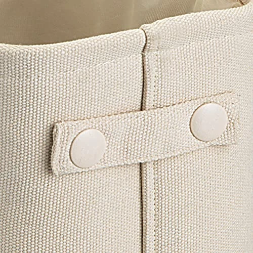 MDesign Narrow Fabric Storage Bin Basket With Handles For Bathroom Closet, Vanity, Cabinet, Cubby, Countertop, Tall Slim Baskets For Towels, Toilet Tissue, Crane Collection, 4 Pack - Cream 5 MDesign Narrow Fabric Storage Bin Basket With Handles For Bathroom Closet, Vanity, Cabinet, Cubby, Countertop, Tall Slim Baskets For Towels, Toilet Tissue, Crane Collection, 4 Pack - Cream - Image 5