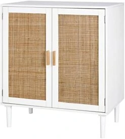 Finnhomy Sideboard Buffet Cabinet, Kitchen Storage Cabinet With Rattan Decorated Doors, Liquor Cabinet For Bar, Dining Room, Hallway, Cupboard Console Table, Accent Cabinet, 31.5X 15.8X 34.6 Inches -Songmics Furniture Shop 51EWbYEo tL. AC 1
