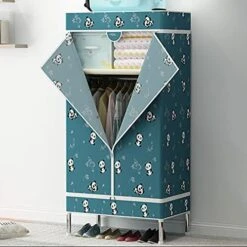 AKDXM Non-Woven Clothing Storage Cabinet Portable Independent Clothing Storage Bag With Hanging Rods Storage Strong Fabric Cover Standing Closet Storage Bag Easy Assemble,Green,85x45x166cm -Songmics Furniture Shop 51EZ7jpiMS. AC