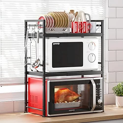 KITCSTI Microwave Oven Rack,Expandable Microwave Shelf For Kitchen Counter,2 Tiers Microwave Stand Countertop Organizer For Kitchen Counter 8 KITCSTI Microwave Oven Rack,Expandable Microwave Shelf For Kitchen Counter,2 Tiers Microwave Stand Countertop Organizer For Kitchen Counter - Image 8