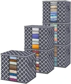 Fixwal Storage Bags 6 Pack 90L Large Capacity Clothes Organization And Storage Containers For Bedding Comforters Bedroom Closet Dorm With Reinforced Handle, Clear Window, Sturdy Zippers, Grey 17 Fixwal Storage Bags 6 Pack 90L Large Capacity Clothes Organization And Storage Containers For Bedding Comforters Bedroom Closet Dorm With Reinforced Handle, Clear Window, Sturdy Zippers, Grey -Songmics Furniture Shop 51EhVsxY5HL. AC