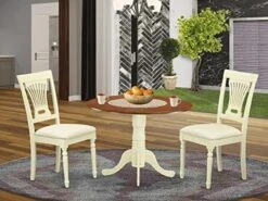 East West Furniture DLPL3-SBR-W Dining Table Set -Songmics Furniture Shop 51Ej6HinQ3L. AC