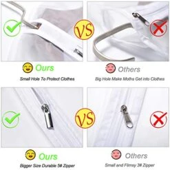 Hanging Garment Bag 24''X40'' White Lightweight Clear Full Zipper Suit Bags (Set Of 6) PEVA Breathable Garment Cover For Suit Closet Clothes Storage -Songmics Furniture Shop 51En9dOgHyL