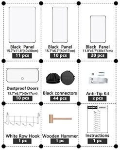 DINMO 10-Tier Shoe Rack With Doors For Entryway, 20 Pairs, Portable Plastic Cubby Shoe Shelves Organizer Unit, DIY Shoe Cabinet, White -Songmics Furniture Shop 51EuuZxs5LL