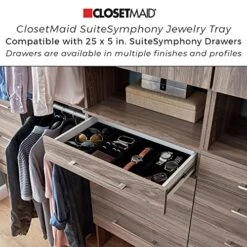 ClosetMaid SuiteSymphony Wood Drawer, Add On Accessory, Modern Style, For Storage, Closet Clothes, X 10” Size For 25 In. Units, Graphite Grey/Satin Nickel 9 ClosetMaid SuiteSymphony Wood Drawer, Add On Accessory, Modern Style, For Storage, Closet Clothes, X 10” Size For 25 In. Units, Graphite Grey/Satin Nickel -Songmics Furniture Shop 51ExcizyU5L